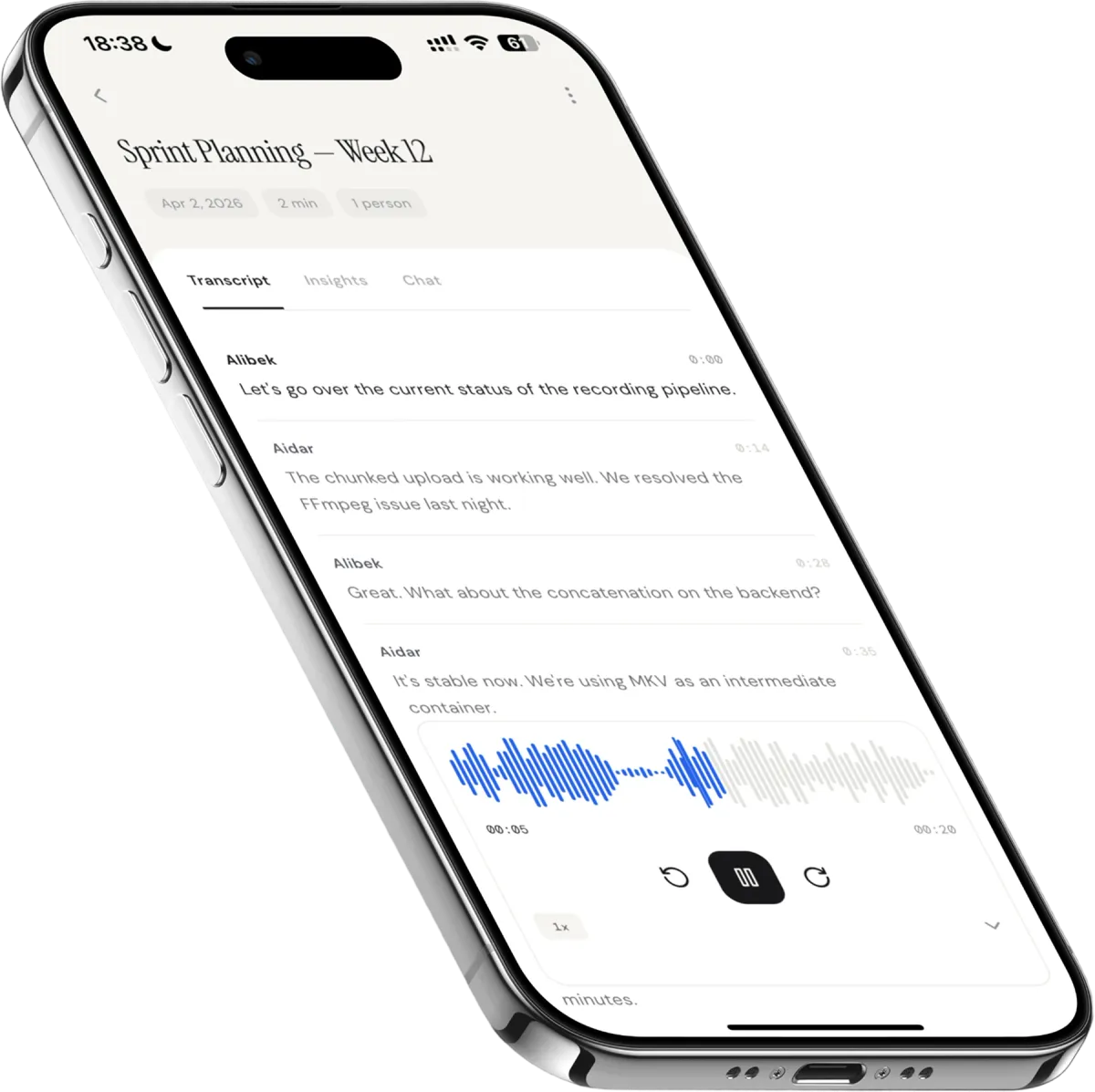 Scribal — meeting transcript with audio playback
